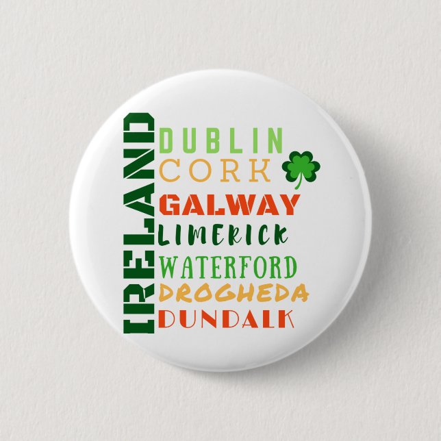 BADGE ROND 5 CM ART DU MÉTRO IRLANDE (Devant)