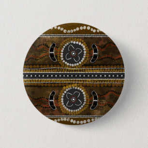 Badge Rond 5 Cm Art indigène australien - rassemblement de