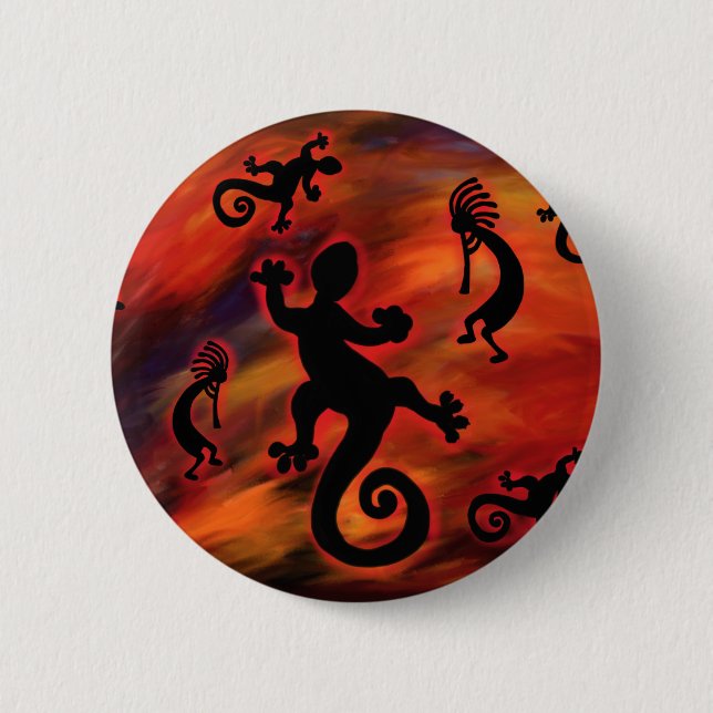 Badge Rond 5 Cm Art Kokopelli (Devant)