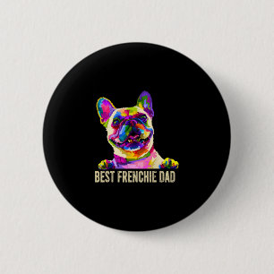 Badge Rond 5 Cm Art Meilleur Papa Frenchie Bouledogue Français Pap