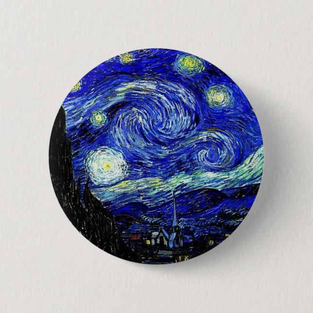 Badge Rond 5 Cm Art nocturne de Van Gogh Starry (Devant)
