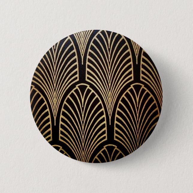 Badge Rond 5 Cm Art nouveau, art déco, ventilateur motif, bronze,  (Devant)