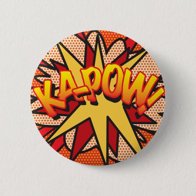 Badge Rond 5 Cm Art Pop Bande Dessinée KA-POW! (Devant)