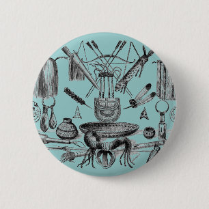 Badge Rond 5 Cm Artefacts indiens, utton