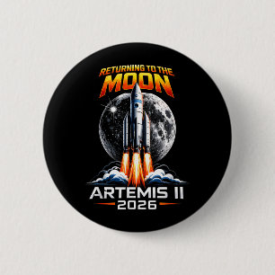 Badge Rond 5 Cm Artemis II Retour sur la Lune 2026 Cadeau pour Hom