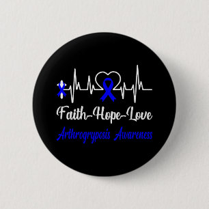 Badge Rond 5 Cm Arthrogryposis Sensibilisation Heartbeat Christian
