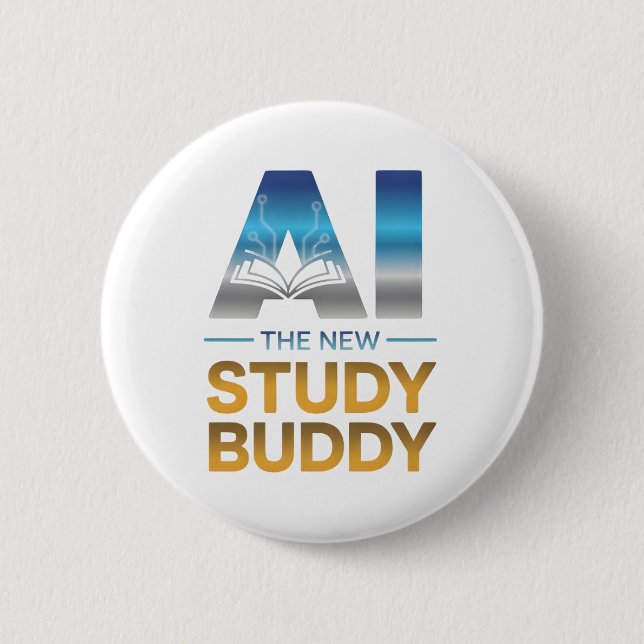 Badge Rond 5 Cm Artificial Intelligence Study Buddy Design (Devant)