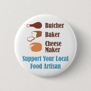 Badge Rond 5 Cm Artisan de nourriture