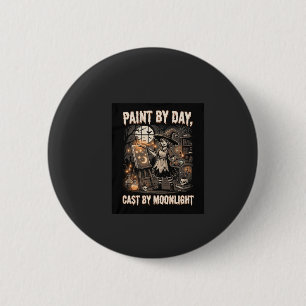 Badge Rond 5 Cm Artiste de Halloween Sorcière Magie