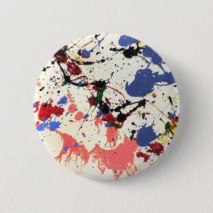 Badge Rond 5 Cm Artistes Paint Splatter Arrière - plan