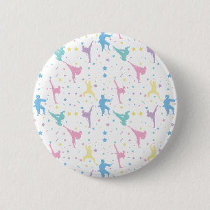 Badge Rond 5 Cm Arts martiaux Karate Étoiles Abstraites Étincelles