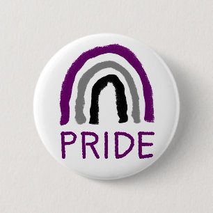 Badge Rond 5 Cm Asexual Ace Pride Painted Crayon Rainbow