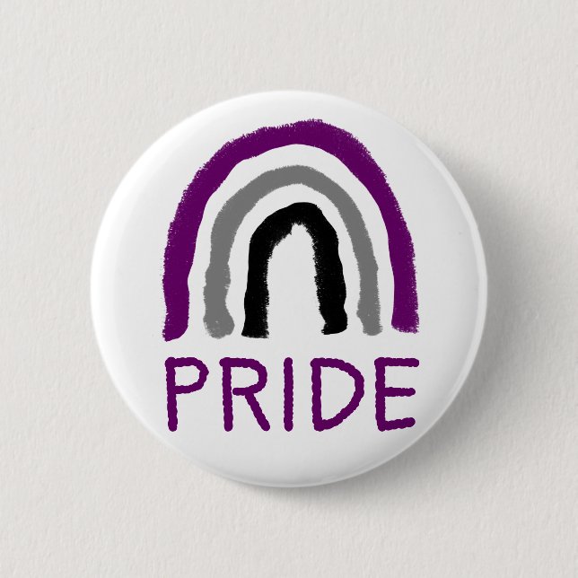Badge Rond 5 Cm Asexuel Ace Pride peint Crayon arc-en-ciel (Devant)