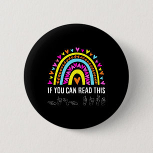 Badge Rond 5 Cm ASL Alphabet American Sing Langue ASL Enseignant F