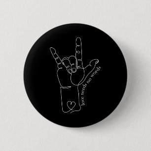 Badge Rond 5 Cm ASL Maman Papa Enfants Enseignant Sensibilisation