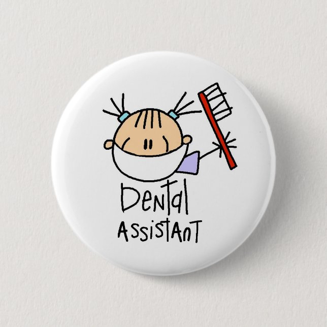 Badge Rond 5 Cm Assistant dentaire (Devant)