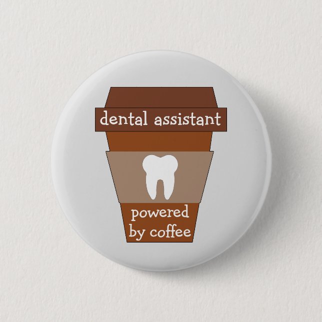 Badge Rond 5 Cm Assistant dentaire personnalisable actionné par le (Devant)