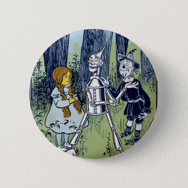 Badge Rond 5 Cm Assistant d'Oz Dorothy Tin Woodsman Scarecrow (Devant)