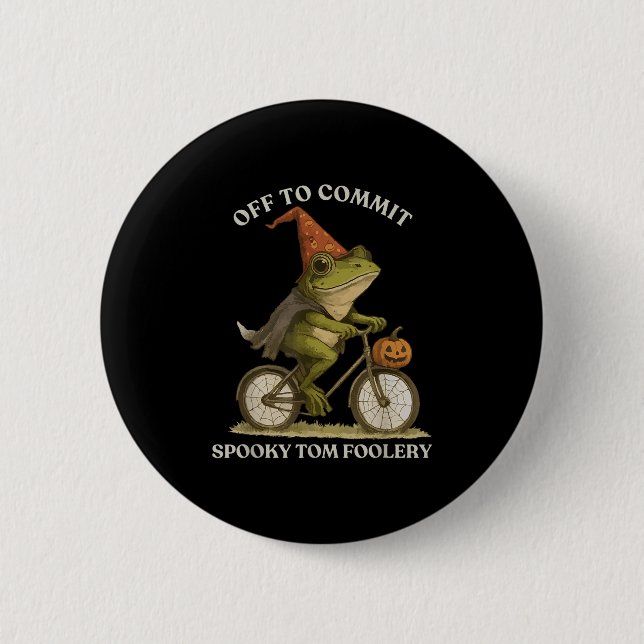 Badge Rond 5 Cm Assistant Grenouille Whimsical Désactivé Pour Enga (Devant)