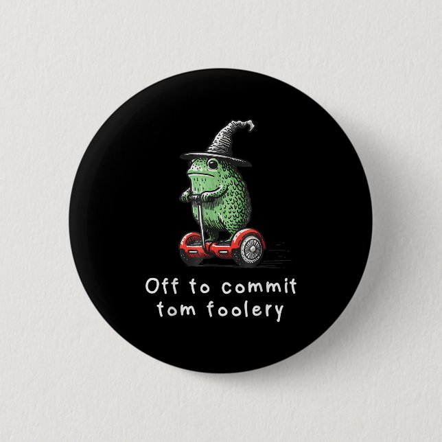Badge Rond 5 Cm Assistant Grenouille Whimsical Désactivé Pour Enga (Devant)