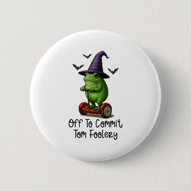Badge Rond 5 Cm Assistant Grenouille Whimsical Désactivé Pour Enga (Devant)