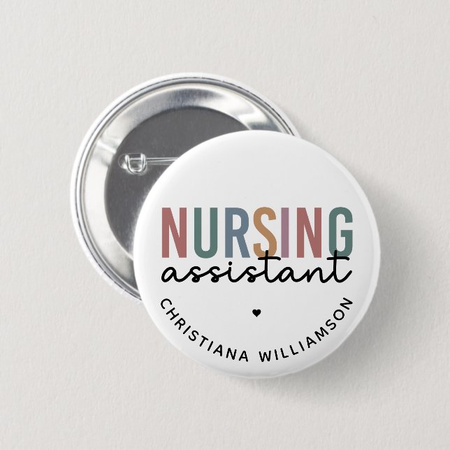 Badge Rond 5 Cm Assistant infirmier personnalisé (Devant & derrière)