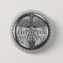 Badge Rond 5 Cm Assistant Médecin Argent