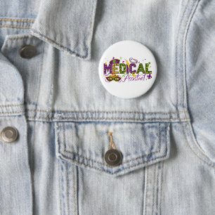 Badge Rond 5 Cm Assistant Médical - Mardi Gras
