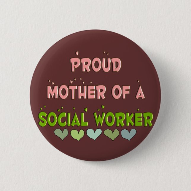 Badge Rond 5 Cm ASSISTANT SOCIAL fier de mère (Devant)