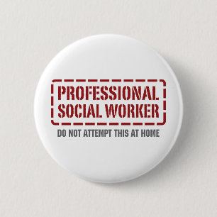 Badge Rond 5 Cm Assistant social professionnel
