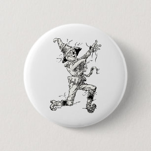 Badge Rond 5 Cm Assistant vintage de Oz Fairy Tales, le Scarecrow