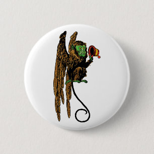 Badge Rond 5 Cm Assistant vintage d'Oz, Casquette de singe volant