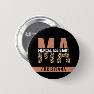 Badge Rond 5 Cm Assistante médicale MA personnalisée Impression lé