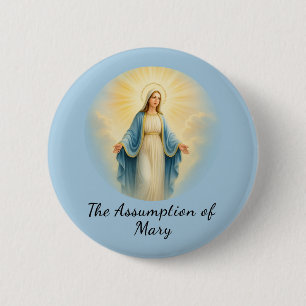 Badge Rond 5 Cm Assomption de Marie Sainte Catholique 