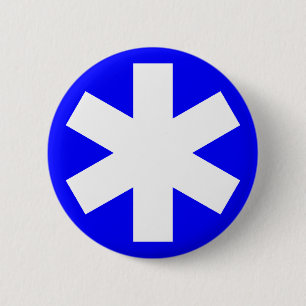 Badge Rond 5 Cm Asterisk - Bleu