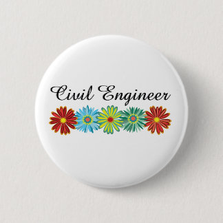 Badge Rond 5 Cm Asters, ingénieur civil