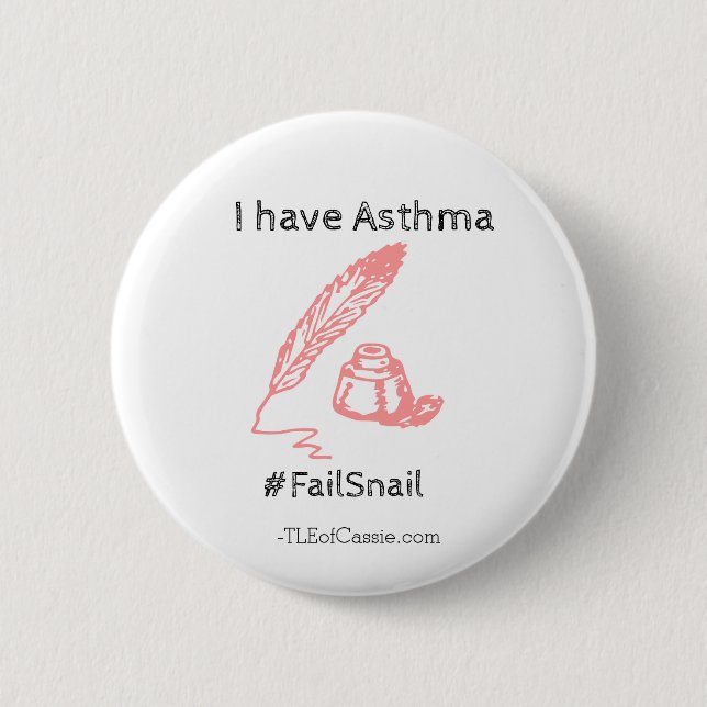 Badge Rond 5 Cm Asthme #Escargot (Devant)