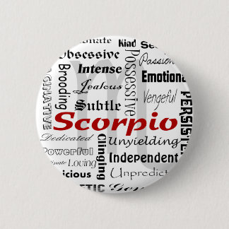 Badge Rond 5 Cm Astrologie Scorpio Horoscope Zodiac Traits Collage
