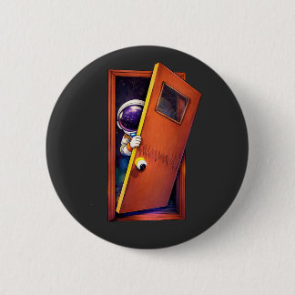 Badge Rond 5 Cm Astronaut Doorway  