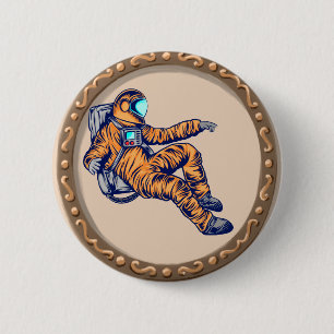 Badge Rond 5 Cm Astronaute