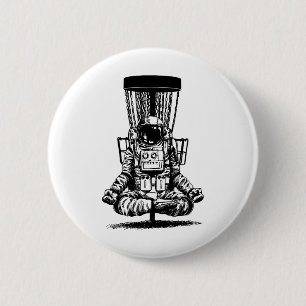 Badge Rond 5 Cm Astronaute Disc Golf Yoga Croquis