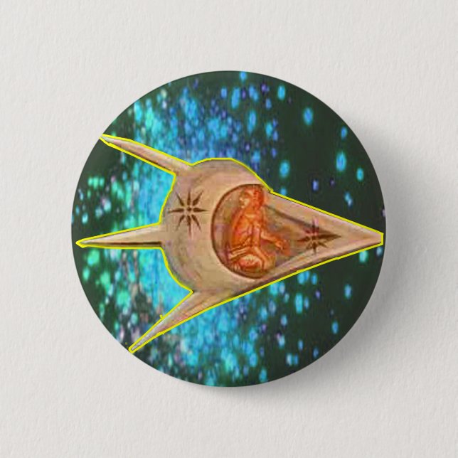 Badge Rond 5 Cm Astronautes antiques (Devant)