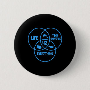 Badge Rond 5 Cm Astronomie Science Vie L'Univers Et Tout