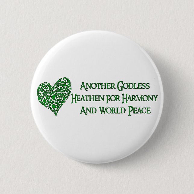 Badge Rond 5 Cm Athée pour la paix du monde (Devant)