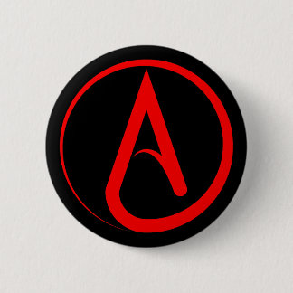 Badge Rond 5 Cm Atheist Symbol Red