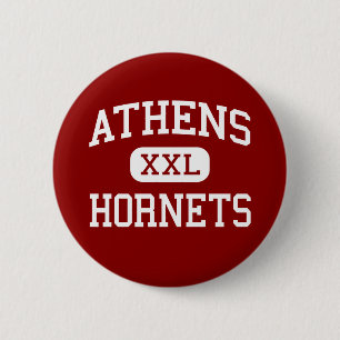 Badge Rond 5 Cm Athènes - frelons - collège - Athènes le Texas