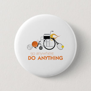 Badge Rond 5 Cm Athlète en roue