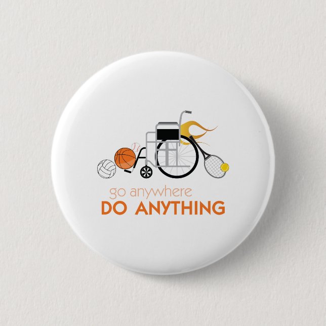 Badge Rond 5 Cm Athlète Sur Roues (Devant)