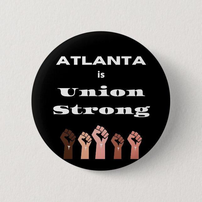 Badge Rond 5 Cm Atlanta est Union Strong Button (Devant)