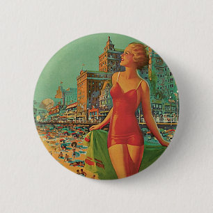 Badge Rond 5 Cm Atlantic City - America's All Year Resort